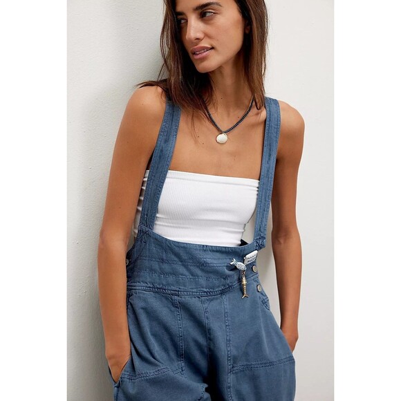 Free People We The Free Felix Tapered Overalls Jumpsuit Pinafore M NWD 285368 - Picture 3 of 9